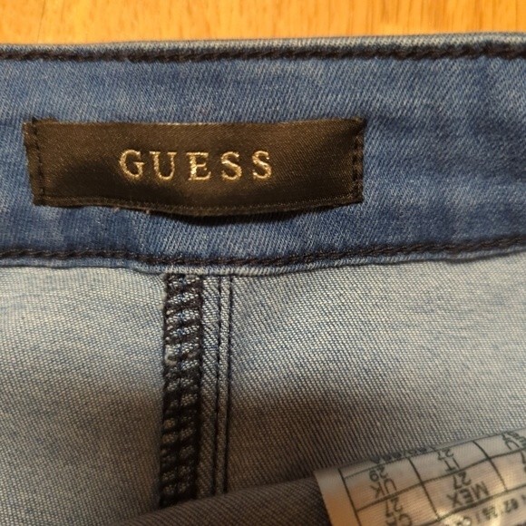 Guess Mini Skirt Womens Size 27 Denim Blue Jean Short Stretch - Picture 5 of 8